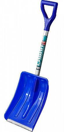 СИБИН АВТО-28 280 мм, пластиковая, с алюминиевой планкой, алюминиевый черенок, V-ручка, Автомобильная снеговая лопата (421850)