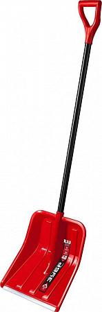 ЗУБР УРАЛ 400 мм, пластиковая, со стальной планкой, эргономичный алюминиевый черенок, V-ручка, Снеговая лопата (39927)