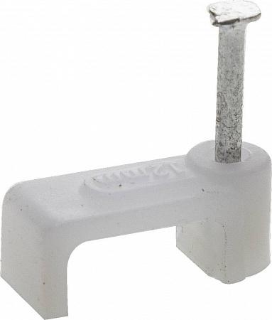 ЗУБР СД-П 4 мм, прямоугольная скоба-держатель с оцинкованным гвоздем, 50 шт, Профессионал (45112-04)