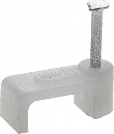 ЗУБР СД-П 4 мм, прямоугольная скоба-держатель с оцинкованным гвоздем, 50 шт, Профессионал (45112-04)