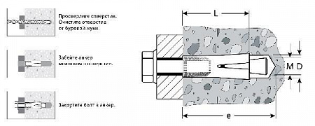 ЗУБР 10 x 40 мм, анкер с клином, 60 шт (4-302072-10-040)
