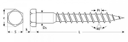 ЗУБР ШДШ DIN 571, 160 х 10 мм, шуруп с шестигранной головкой, цинк, 1 шт (4-300456-10-160)