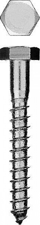 ЗУБР ШДШ DIN 571, 100 х 12 мм, шуруп с шестигранной головкой, цинк, 1 шт (4-300456-12-100)